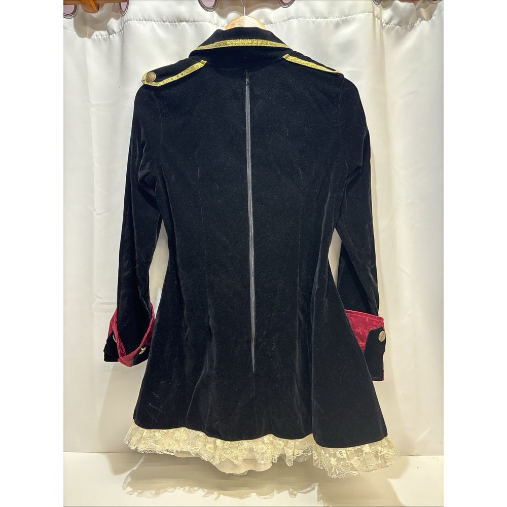 Leg Avenue Pirate Captain Costume Black Velvet Burgundy Goth Steampunk Large - Picture 5 of 8